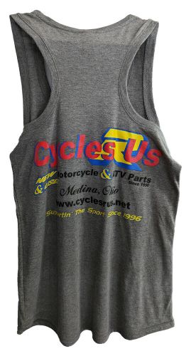 Cycles r us 25th anniversary logo gray racer back tank top large