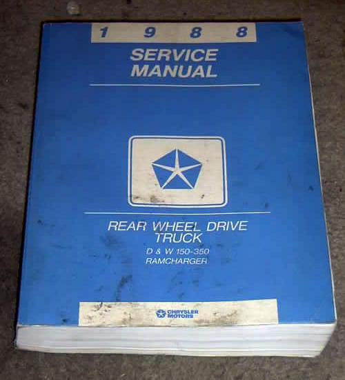 1988 dodge ram truck d & w 150 250 350 factory shop service repair manual 