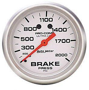 Auto meter 4426 ultra-lite 2-5/8in 0-2000psi mechanical brake pressure gauge