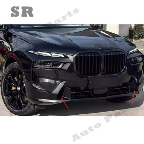 Black front bumper grid nostril guard molding strip cover for bmw x7 2023-2025