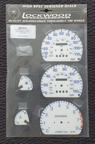 Lockwood subaru impreza white (blue illumination) mph speedo dials (1993-2001)