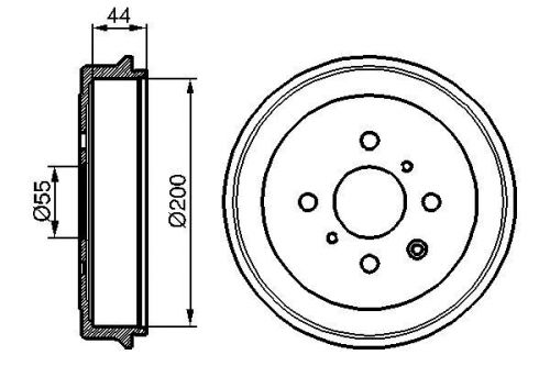 2x brake drums (pair) fits peugeot 108 1.2 rear 14 to 18 set bosch 424748 new