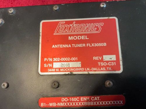 Foxtronics flx3050b antenna tuner p/n 302-0002-001 with connector and cable