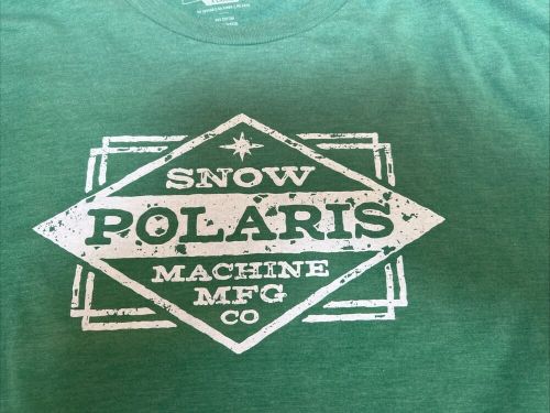 Polaris snowmobile snow machine  mfg mens tee t-shirt - xl  - green- like new