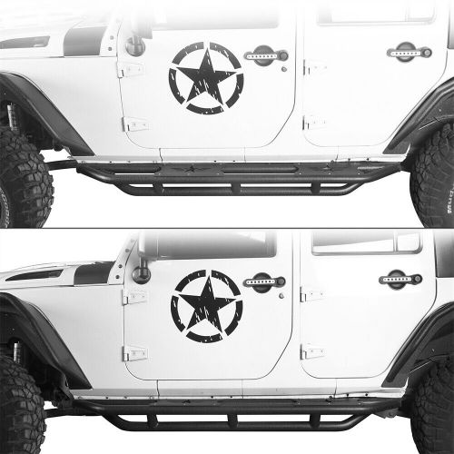 Side step bars running board rocker guards for 2007-2018 jeep wrangler jk 4-door