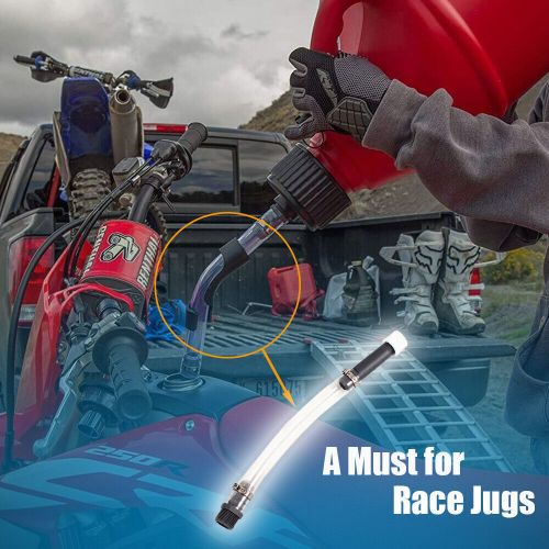 2pcs deluxe racing fuel jug filler hose with shutoff valve