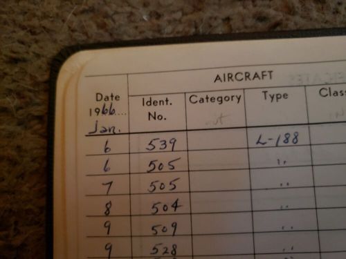 Vintage 1966 eastern airlines senior pilot flight log - lockheed l-188 electra