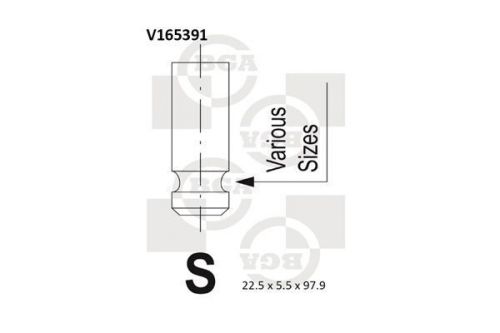 Bga v165391 exhaust valve 97.9mm length engine timing replacement fits nissan