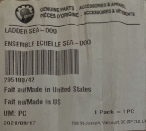 Genuine sea doo step down ladder 295100742 new