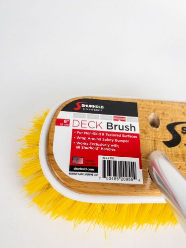 Shurhold 6&#034; (15 cm) deck brush medium yellow polystyrene #955. shurhold handles