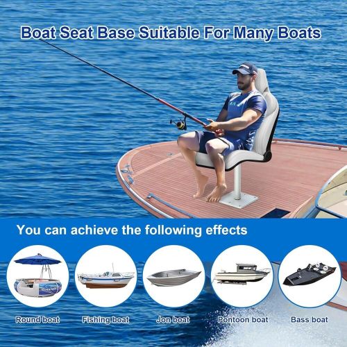 Boat seat base,boat seat pedestals 7&#034; x 7&#034; aluminum alloy,seat base with 3/4&#034;...