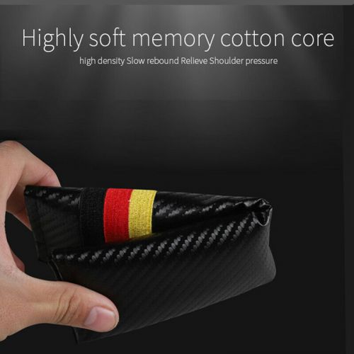 2pcs german carbon fiber embroidery car seat belt cushion shoulder pads for bmw