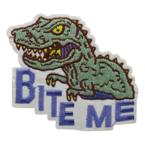 Bite me dino t rex patch underiron patch punk patch rocker patch-