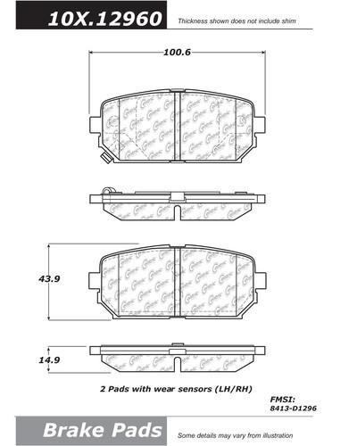 Centric 105.12960 brake pad or shoe, rear