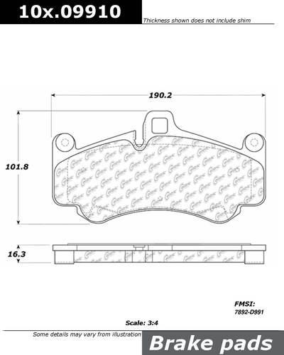 Centric 104.09910 brake pad or shoe, front-posi-quiet metallic w/shims-preferred