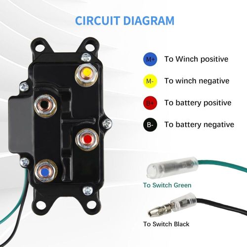 Compact 12v 250a winch solenoid relay with handle switch for heavy loads