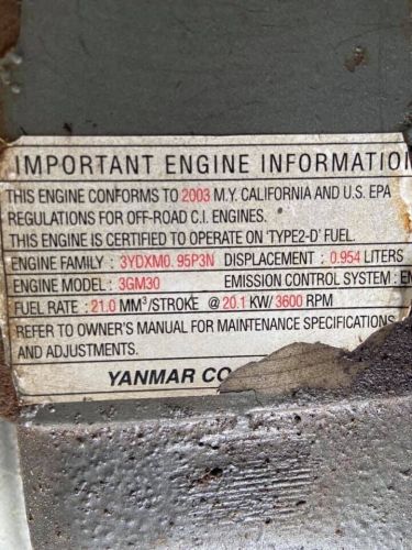 Yanmar 3gm30 ,  yanmar marine diesel engine  runs perfect