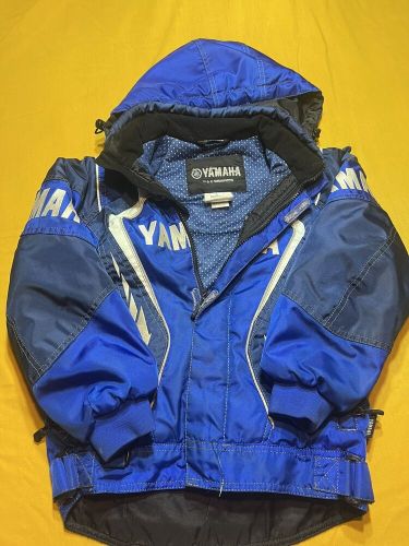 Yamaha youth team snowmobile jacket blue size 6 full zip racing