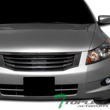 Blk mu sport badgeless front hood bumper grill grille 08-10 honda accord 4d/4dr