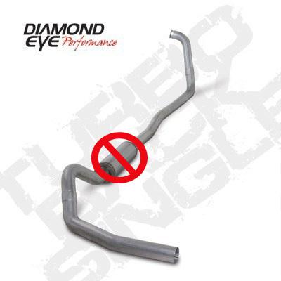 Diamond eye exhaust- 03-07 ford 4" alum-turbo back single muffler delete