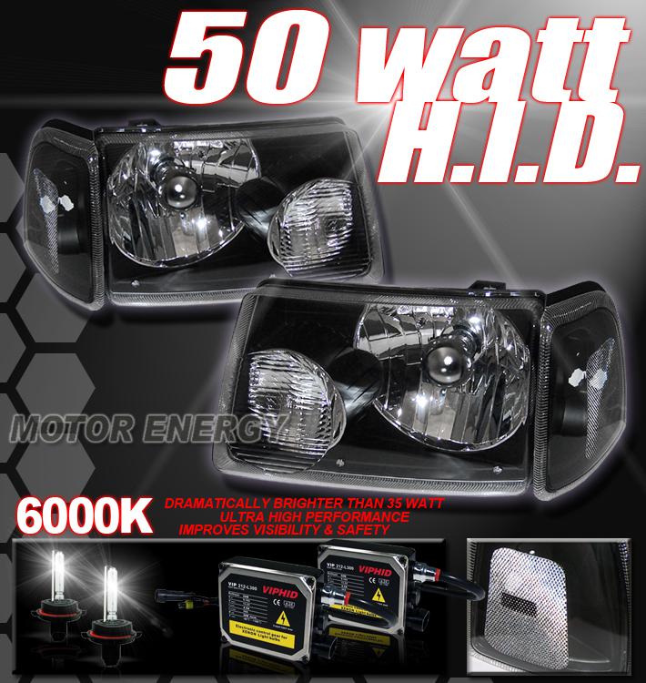 2001-2011 ford ranger pickup crystal head lights+corner+hid 50w kit signal black