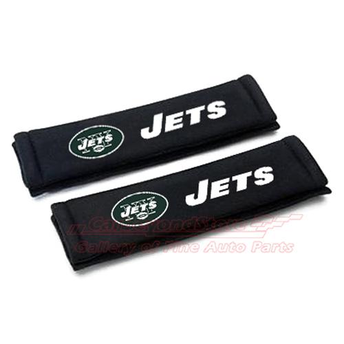 Nfl new york jets seat belt shoulder pads, pair, licensed + free gift