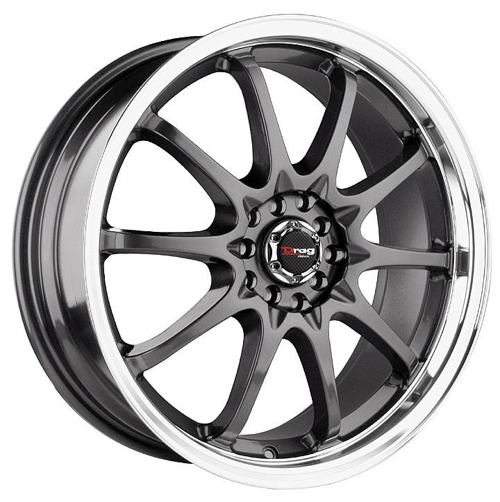 17"drag dr9 5-lug 5x100/5x114.3 wheel rim gunmetal 17x7