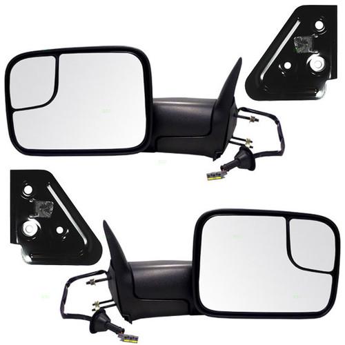 New pair set power tow towing mirror glass housing 94-97 dodge pickup truck