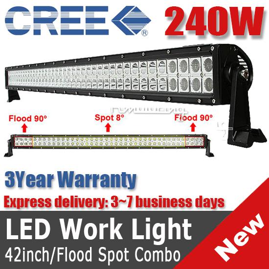 42" 240w 24000lm cree flood spot combo led work light bar dual row 80pcs*3w lamp