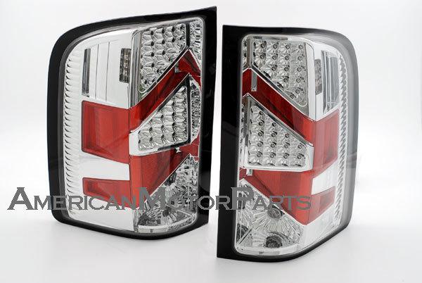 Depo pair euro style chrome altezza tail lights w/ led 07-09 08 chevy silverado