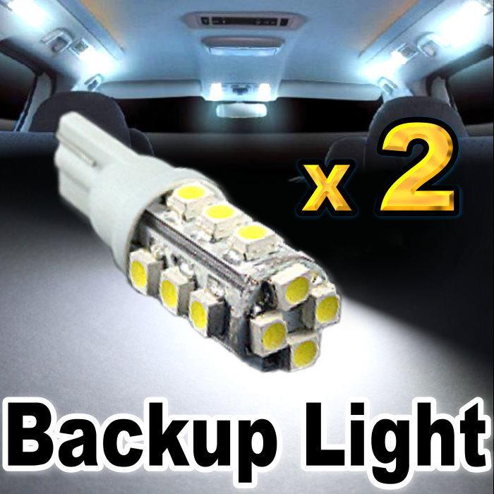 2x white t10 led backup reverse lights 16-smd 921 922 912