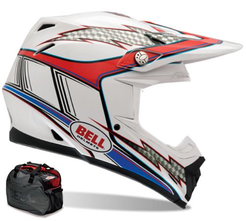 Bell moto-9 hurricane red/white/blue large dirt atv mx motorcycle helmet new