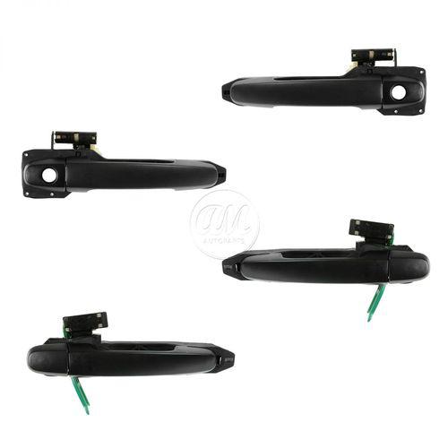 Exterior door handle textured black front rear set of 4 for 02-06 camry corolla