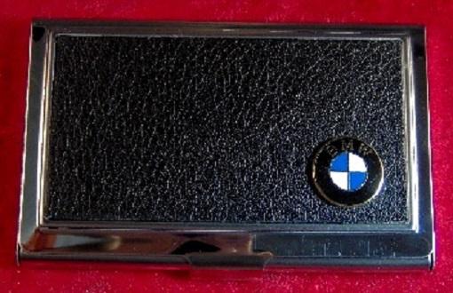 Bmw - stainless steel & leather business card case