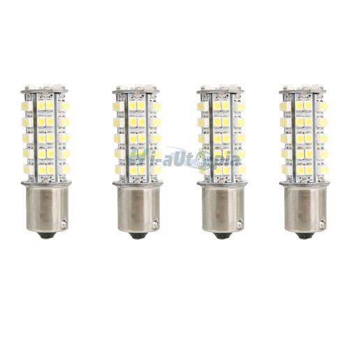 4 x car 1156 ba15s 68 smd led white turn tail brake corner light lamp bulb 12v 