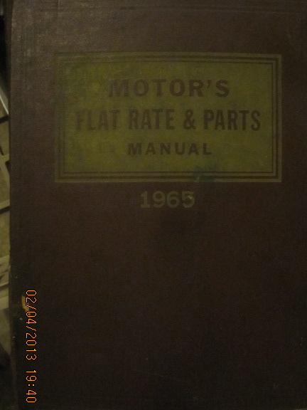 1965 motor's flat rate and parts manual 37th edition 