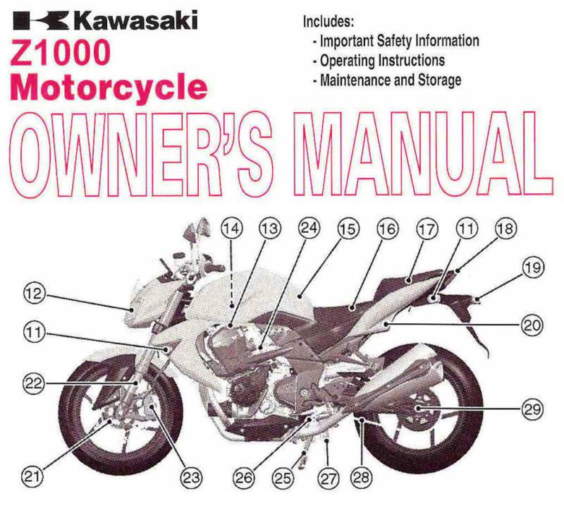 2003 kawasaki z1000 motorcycle owners manual -z 1000-zr1000a1-kawasaki