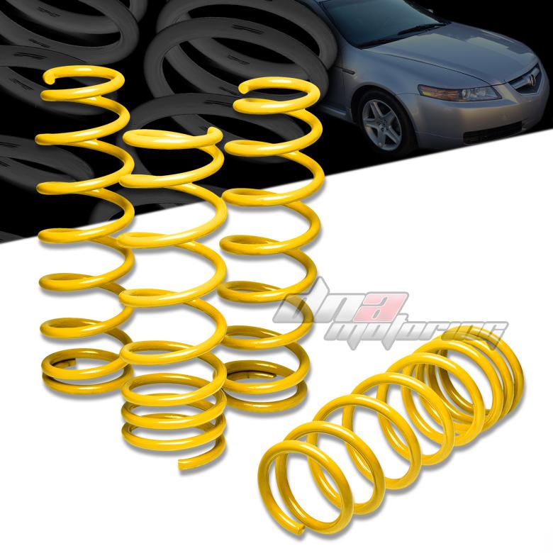 04-08 acura tl 1.25"drop suspension yellow racing lowering spring 205f/260r(lb)