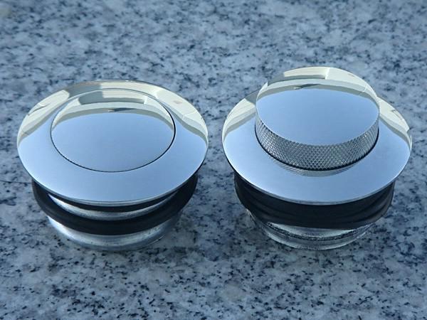 Harley davidson softail dyna pair of chrome flush gas caps