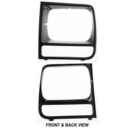 97-01 jeep cherokee black headlight headlamp trim bezel driver side left lh