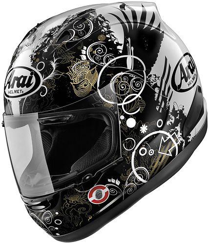 Arai corsair v graphics motorcycle helmet fiction black x-small