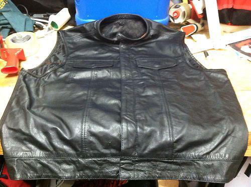 First classics denim/soa style leather vest