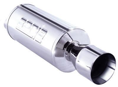 Borla muffler boomer 2 1/4" inlet/4 1/2" outlet polished stainless steel each