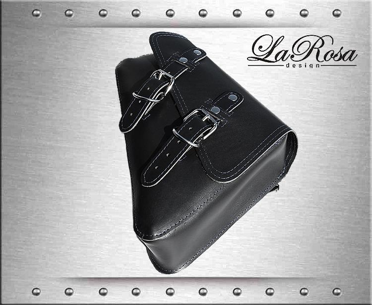 New black premium leather harley sportster nightster left arm solo saddle bag