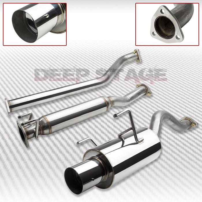 Stainless cat back exhaust 4"tip muffler 02-06 acura rsx integra dc5 base k20a3