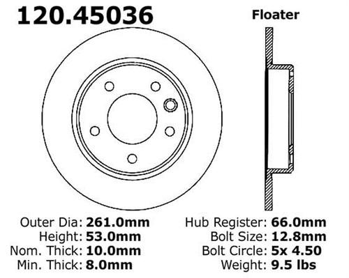 Centric-power slot 127.45036r stoptech sport rotors 89-91 rx-7