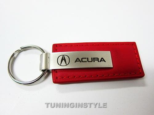 Acura logo red leather keychain official licensed laser engraved new