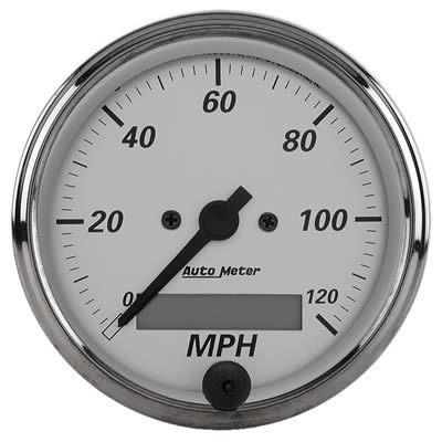 Autometer american platinum speedometer 0-120 mph 3 1/8" dia electrical 1988