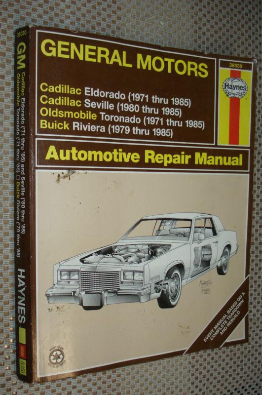 1971-1985 cadillac shop manual service book eldorado seville olds toronado buick