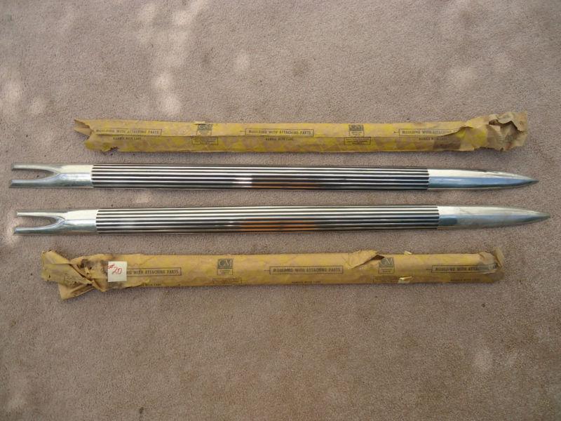 1958 impala / bel air front fender spear set chrome trim moulding nos gm chevy 